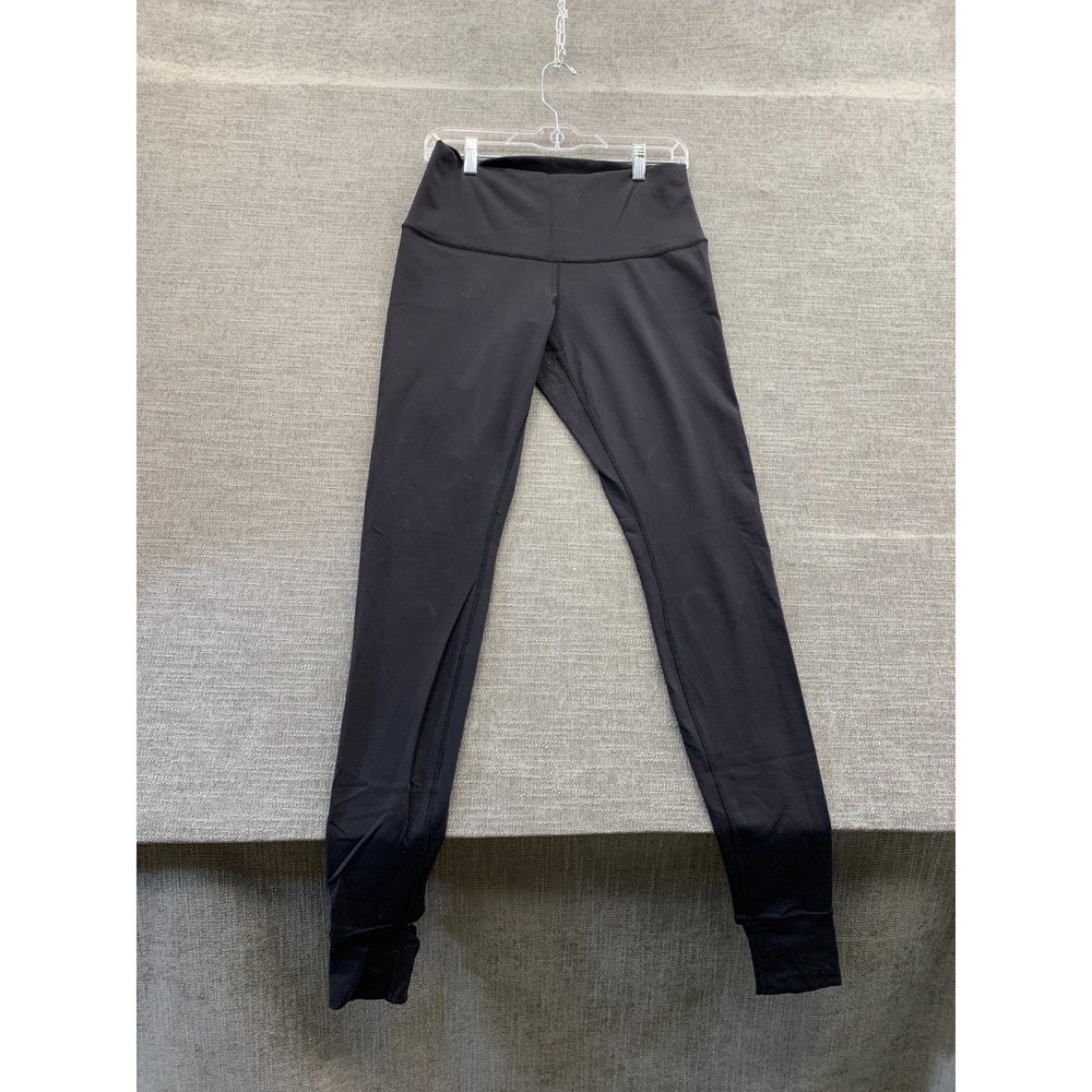 Lululemon Leggings Womens 32 Black Stretch Mid Rise Elastic Waist Tapered Leg
